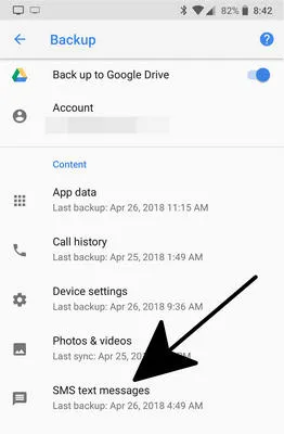 backup android sms on google drive