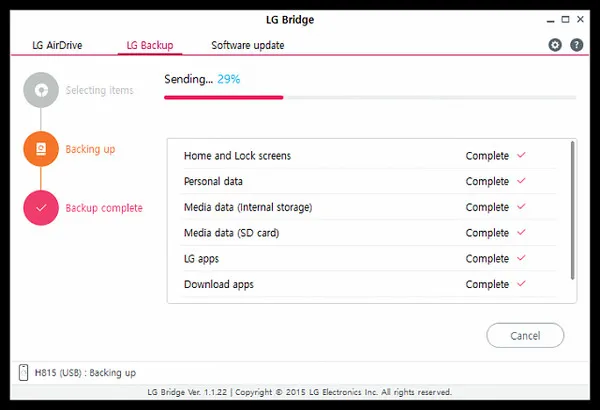 LG Bridge Backup