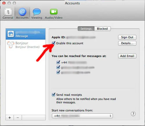 log off imessages on mac