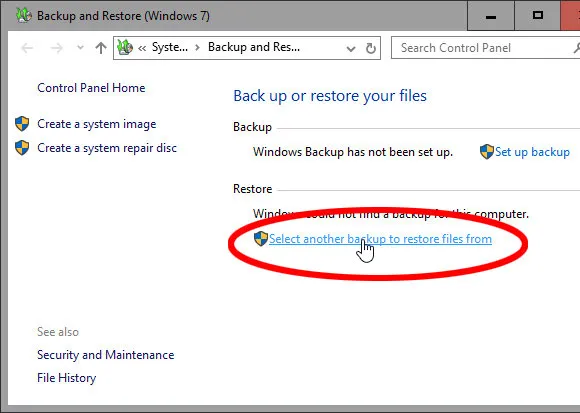 restore from former backup