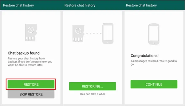 restore whatsapp from backup