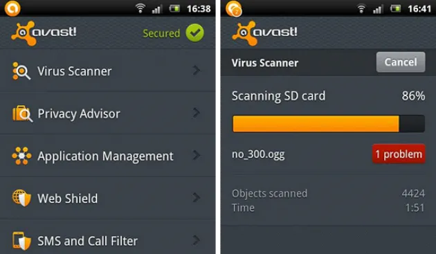 scan virus android