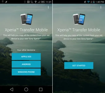 Sony Xperia Transfer Mobile App