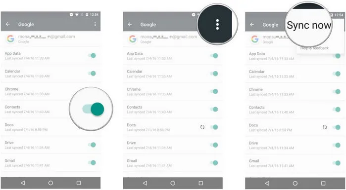 backup android contacts to gmail 