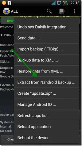 Titanium backup & restore