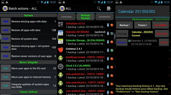 Titanium backup android