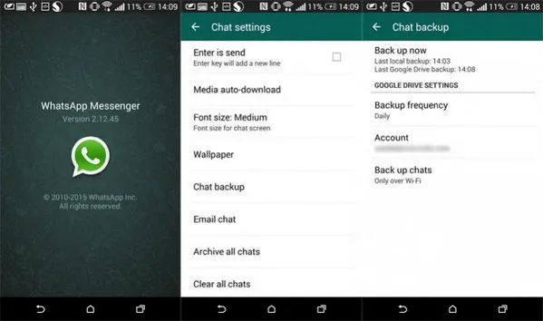 whatsapp backup android