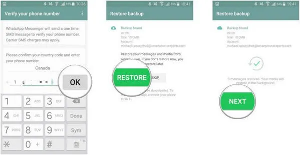 whatsapp restore iphone