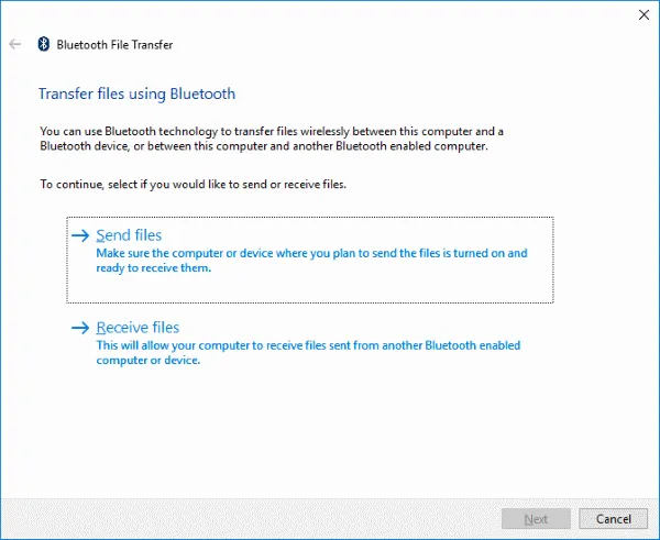 Windows 10 Bluetooth File Transfer