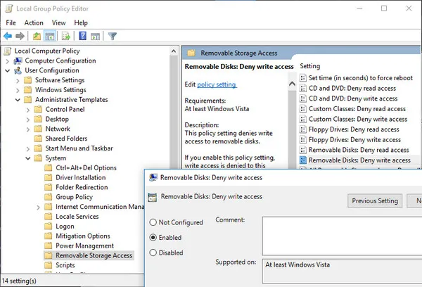 Deny Write Access to USB