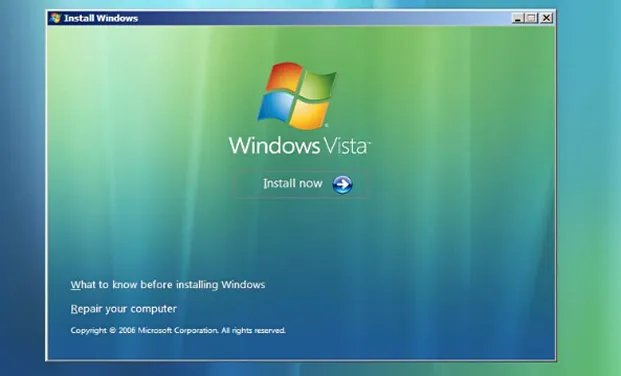 install Windows vista system
