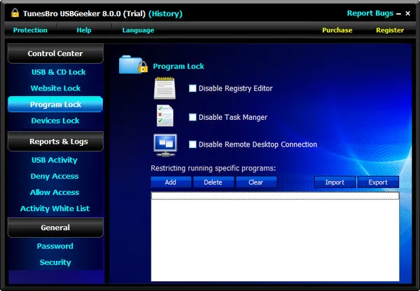 Blocco del programma USBGeeker dei tuoi file