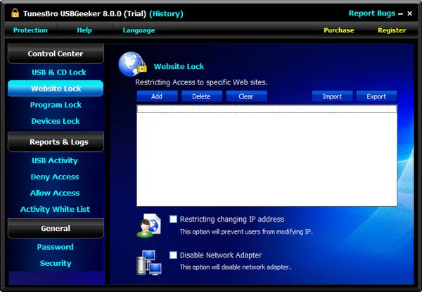 Blocco del sito web USBGeeker