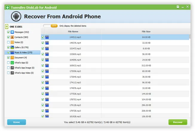 scan muziek en Android