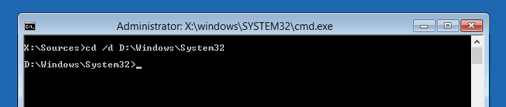 administratorwachtwoord omzeilen op Dell laptop command prompt stappen 1