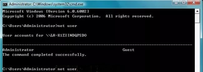 Reset nieuw wachtwoord in Opdrachtprompt voor Sony Vaio laptop
