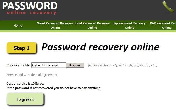 Online Password Recovery Tool