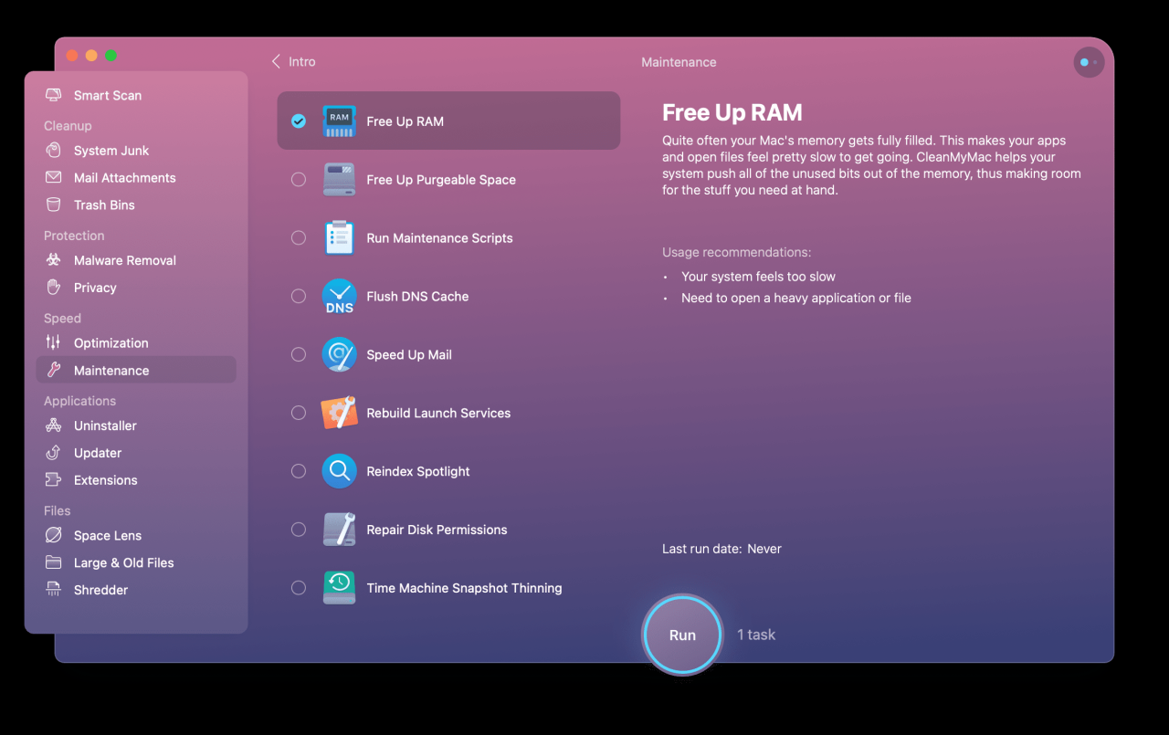 Libere RAM do Mac com CleanMyMacX